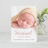 カスタムベビー写真アナウンスカード 案内状 (スタンド正面)