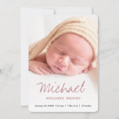 カスタムベビー写真アナウンスカード 案内状 (正面)
