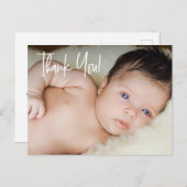 カスタムベビー写真スミニマルクリッモダントありがとう 案内ポストカード (正面/裏面)