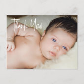 カスタムベビー写真スミニマルクリッモダントありがとう 案内ポストカード (正面)