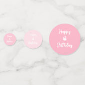 カスタムベビー写真ピンク1歳の誕生日 コンフェッティ (裏面)