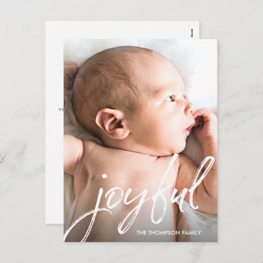 カスタムベビー写真楽しみ台本クリスマス誕生 シーズンポストカード (正面/裏面)