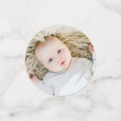 カスタムベビー写真1歳の誕生日 コンフェッティ (スモール正面)