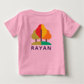カスタムベビー写真 虹 花 子供Tシャツ ベビーTシャツ (裏面)