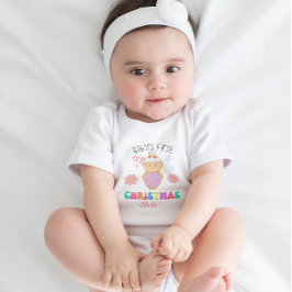 カスタムベビー初めてのクリスマスかわいい人形スター ベビーボディスーツ