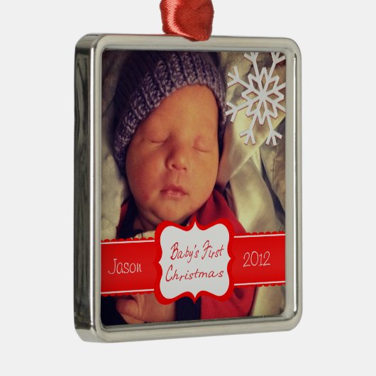 カスタムベビー初めてのクリスマスオーナメント メタルオーナメント (右)