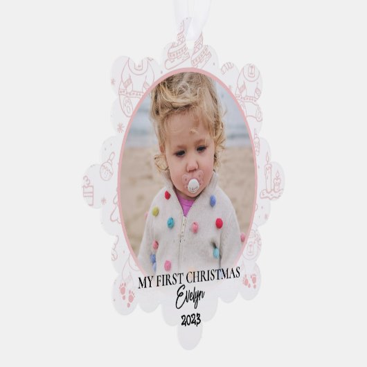 カスタムベビー初めてのクリスマス記念 オーナメントカード (右)