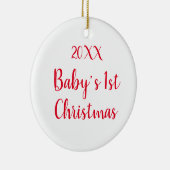 カスタムベビー初めてのクリスマス セラミックオーナメント (右)