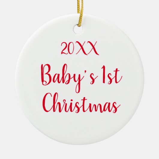 カスタムベビー初めてのクリスマス セラミックオーナメント (正面)