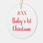 カスタムベビー初めてのクリスマス セラミックオーナメント (左)
