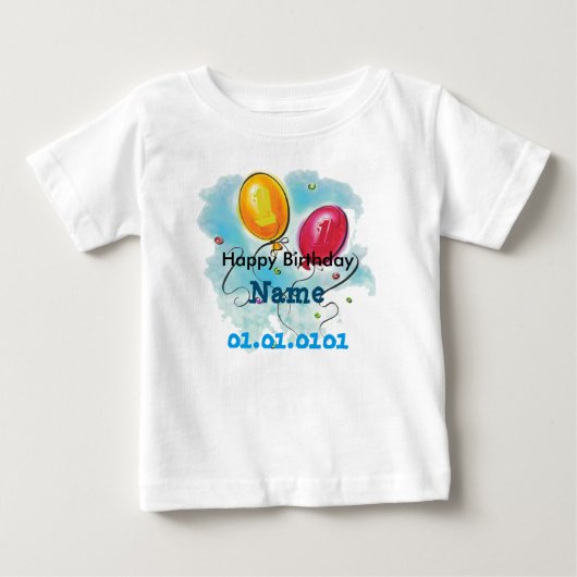 カスタムベビー初誕生日Tシャツ ベビーTシャツ (正面)