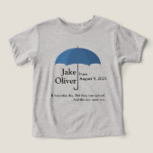 カスタムベビー名と日付はBlue Ambrellaの下 (デザイン正面)