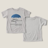 カスタムベビー名と日付はBlue Ambrellaの下 (デザイン正面&裏面)