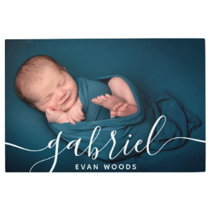 カスタムベビー名テンプレートパーソナライズされたベビー メタルプリント