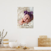 カスタムベビー名フォトウォールアートプリント ポスター (キッチン)