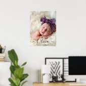 カスタムベビー名フォトウォールアートプリント ポスター (ホームオフィス)