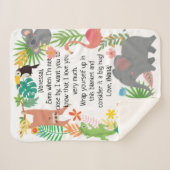 カスタムベビー名Safari Animals 縁ど シェルパブランケット (正面(横))