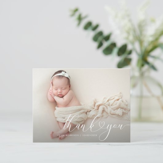 カスタムベビー生誕の告知はがき ポストカード (スタンド正面)