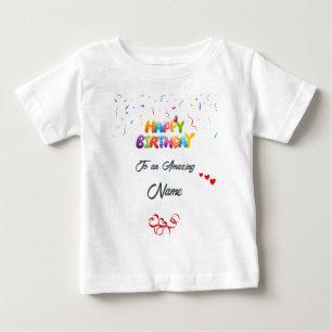 カスタムベビー誕生日ギフトTシャツ - 柔らかく快適 ベビーTシャツ