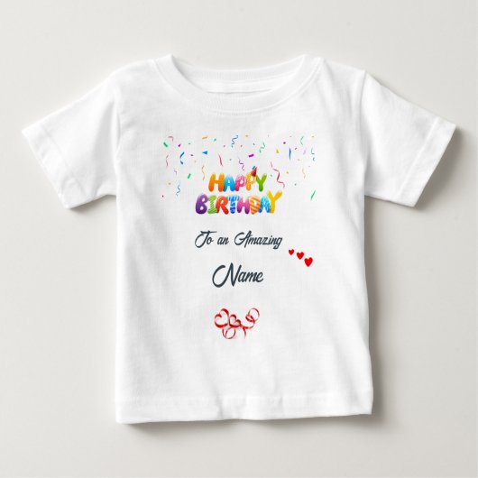 カスタムベビー誕生日ギフトTシャツ - 柔らかく快適 ベビーTシャツ (正面)