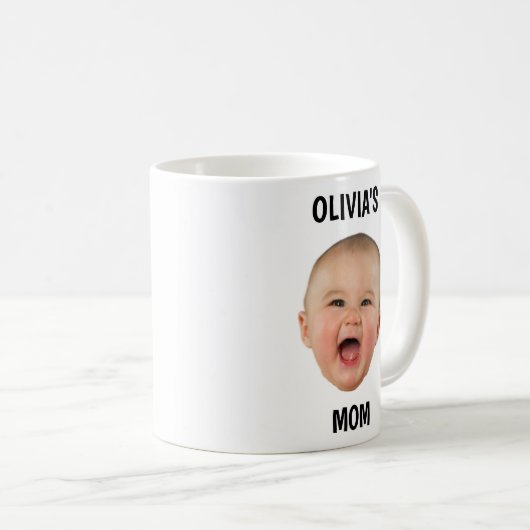 カスタムベビー顔マグおもしろい コーヒーマグカップ (正面右)