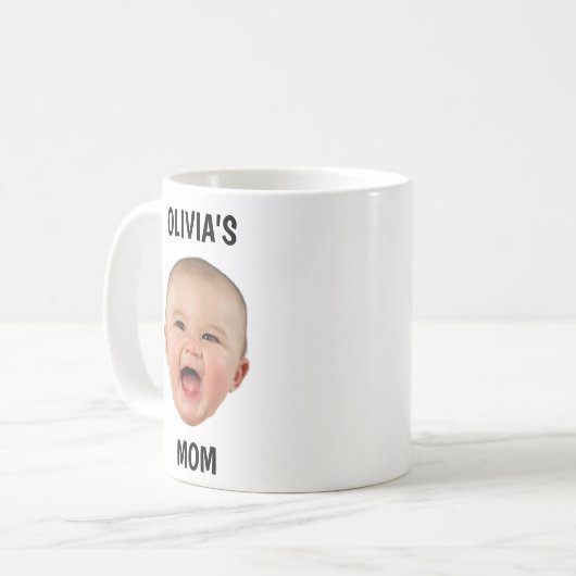 カスタムベビー顔マグおもしろい コーヒーマグカップ (正面左)