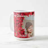 カスタムベビー/子供写真クリスマス コーヒーマグカップ (正面左)