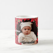 カスタムベビー/子写真クリスマス コーヒーマグカップ (中央)