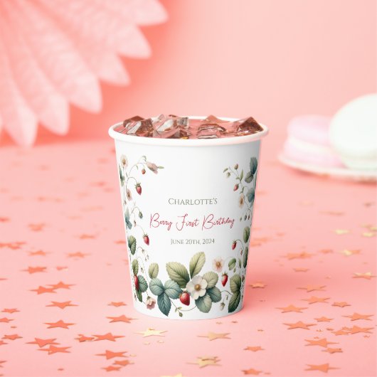 カスタムベリーファースト誕生日 紙コップ (インサイチュ)