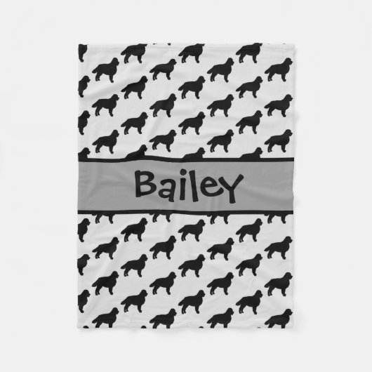 カスタムベルネーズマウンテンドッグシルエット フリースブランケット (正面)