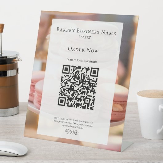 カスタムベーカリースキャンメニューQR 台座サイン (インサイチュ)