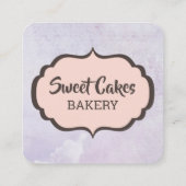 カスタムベーカリーパープルウォーター色 スクエア名刺 (裏面)