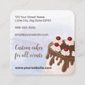 カスタムベーカリーパープルウォーター色 スクエア名刺 (正面)