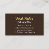 カスタムベーカリーペストリー水カラービジネスCa 名刺 (裏面)