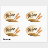 カスタムベーカリーラベル編集可能ステッカー 楕円形シール (シート)