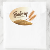 カスタムベーカリーラベル編集可能ステッカー 楕円形シール (バッグ)