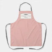 カスタムベーカリー名シンプルピンク+グレーシェフ/スタッフ エプロン (正面)