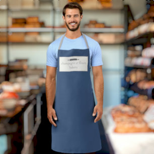 カスタムベーカリー名青男性版ChefまたはStaff エプロン