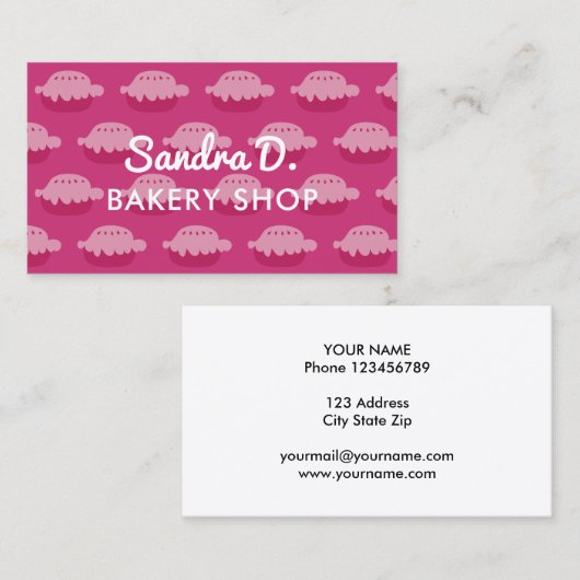 カスタムベーカリー店の名刺テンプレートデザイン 名刺 (正面/裏面)