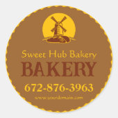 カスタムベーカリー編集可能ラベルステッカー ラウンドシール (正面)