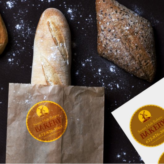 カスタムベーカリー編集可能ラベルステッカー ラウンドシール