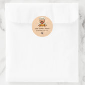 カスタムベーカリー ロゴ ステッカー - シェフ パン ロゴ (バッグ)