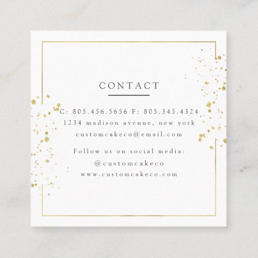 カスタムベーカリーChef Tools名刺 スクエア名刺 (裏面)