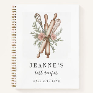 カスタムベーカーズ転がピンウィスクレシピテンプレート ノートブック