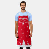 カスタムベーキング(お名前)エプロン付きクリスマス エプロン (着用した状態)