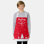 カスタムベーキング（お名前）エプロン付きクリスマス エプロン (着用した状態)