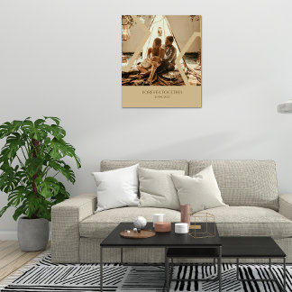 カスタムベージュの日結婚付きキャンバス キャンバスプリント