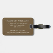 カスタムベージュグレーブラウンアステカパターン ラゲッジタグ (裏面横)