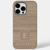 カスタムベージュタングレーブラウンマーブルストライプ Case-Mate iPhoneケース (裏面)