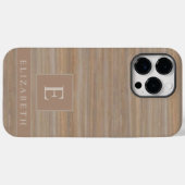 カスタムベージュタングレーブラウンマーブルストライプ Case-Mate iPhoneケース (裏面 (横))